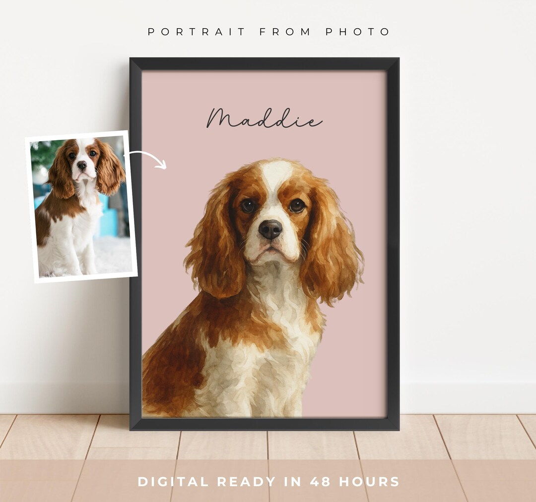 Custom Watercolor Portraits Using Pet Photo Personalized Dog Painting ...