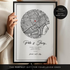 Cadeau personnalisé de la nuit de notre rencontre, cadeau carte d'anniversaire pour sa femme mari petite amie, cadeau de mariage personnalisé, cadeau d'anniversaire pour elle
