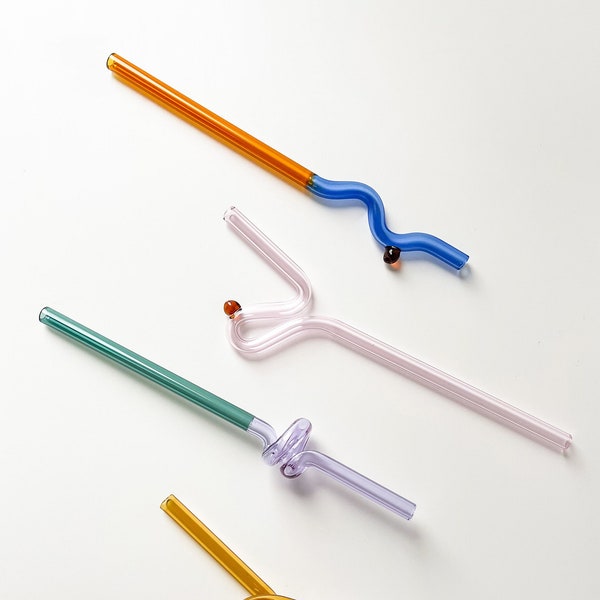 Reusable Glass Straws, Sustainable, Cocktail Straw, Party Straw, Design Straw