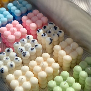 Handcrafted Scented Bubble Soy Wax Candle - Eco-Friendly Home Decor and Personalised Gifts colour and scent options