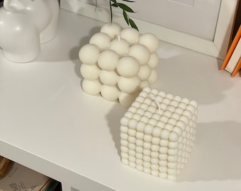 Große Bubble und Cube Kerzen - hochwertiges, modernes Wohnaccessoire - bestechende Farben und saubere Verbrennung