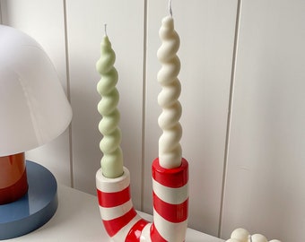 Spiral Soy Wax Candle, Twisted Candle, Minimal Candle, Birthday Present, Christmas Gift.