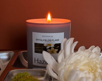 SPITALFIELDS FLAME Scented Candle – Hand-Poured Soy Wax, London Design, Minimalist Home Decor