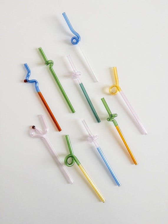 Reusable Glass Straws, Sustainable, Cocktail Straw, Party Straw, Design Straw
