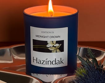 MIDNIGHT CROWN Scented Candle – Hand-Poured Soy Wax, London Design, Minimalist Home Decor
