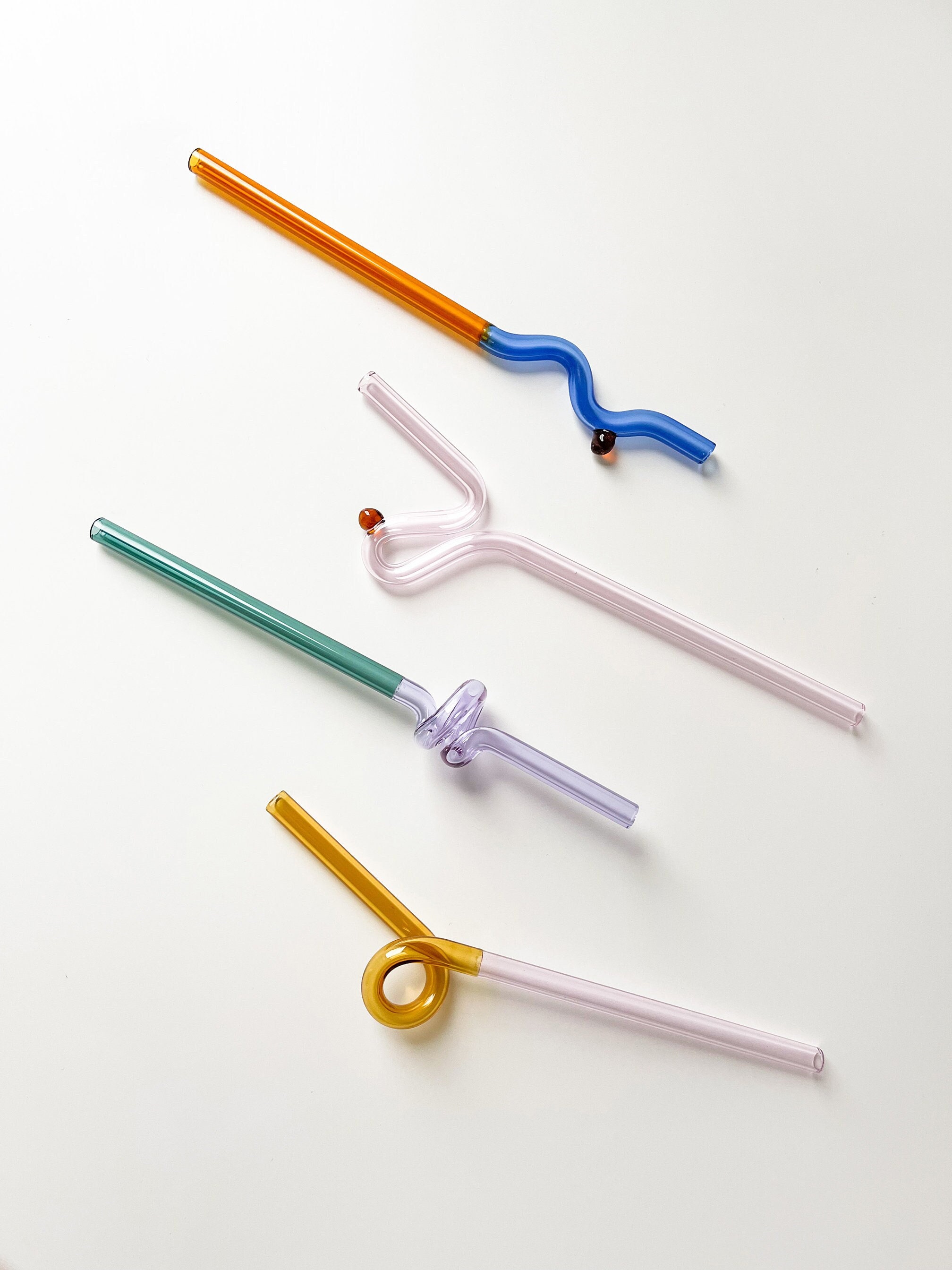 Lifehim Reusable Straws Glass Straw: 50 Pack Glass Cocktail Straws for Drinks Thick Drinking Straws Small Clear Straws Reusable Straws Dishwasher Safe