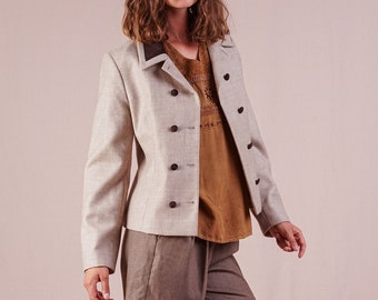 Beige Vintage Wool Blazer made in Italy