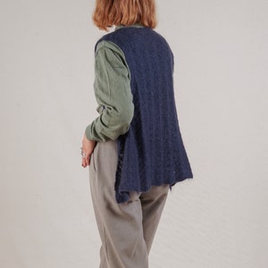 Navi Blue Knitted Mohair Waistcoat, size S/M image 5