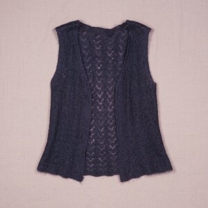 Navi Blue Knitted Mohair Waistcoat, size S/M image 7