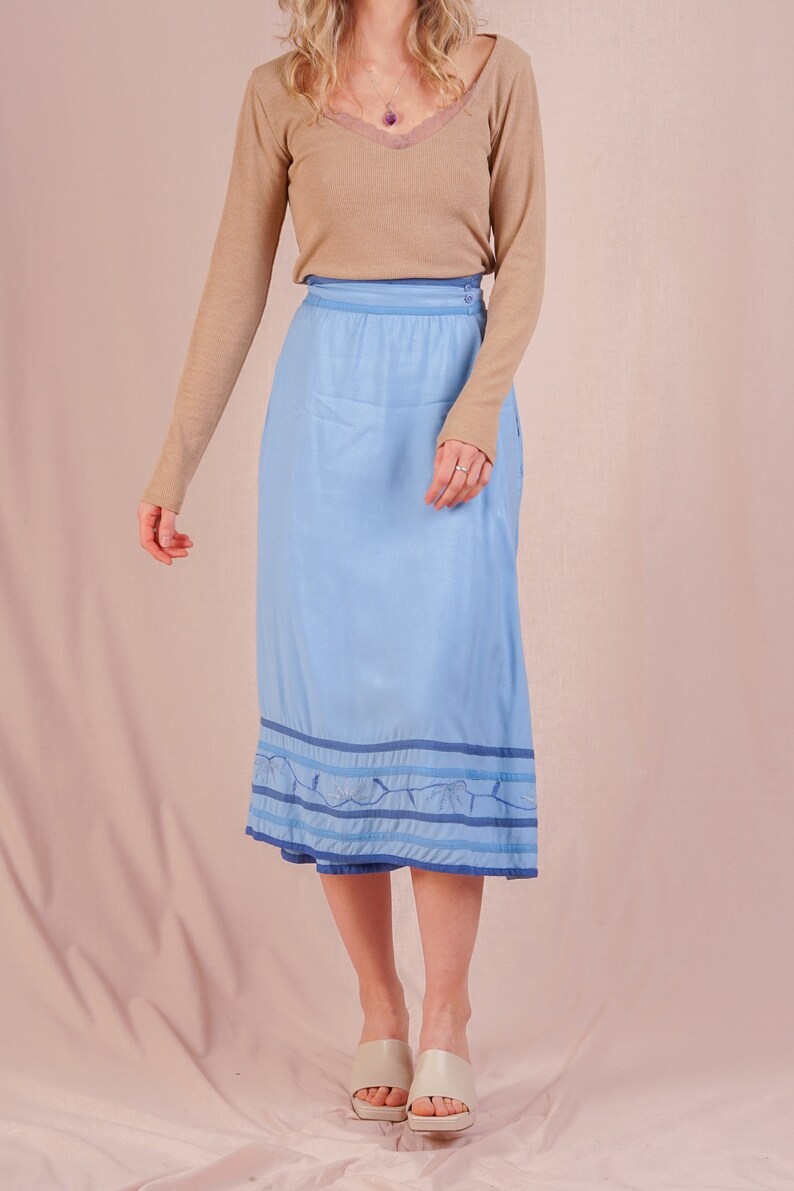 Light Blue Wrap Skirt image 6