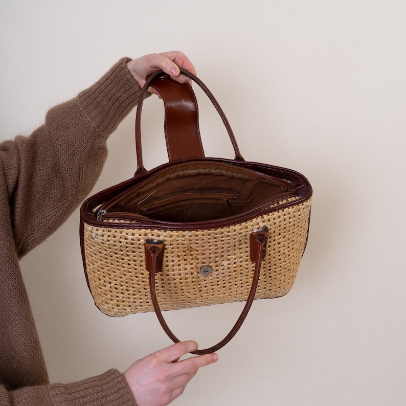 vintage straw-bag wicker bag