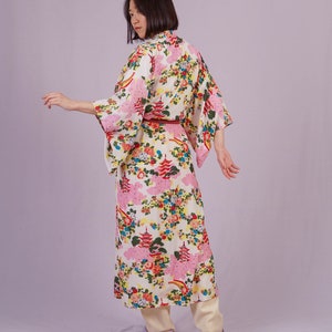 Vintage Kimono with Floral pattern image 2