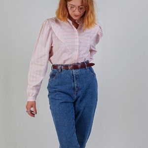 80's Striped Cotton Blouse image 4