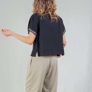 Black Linen Top image 6