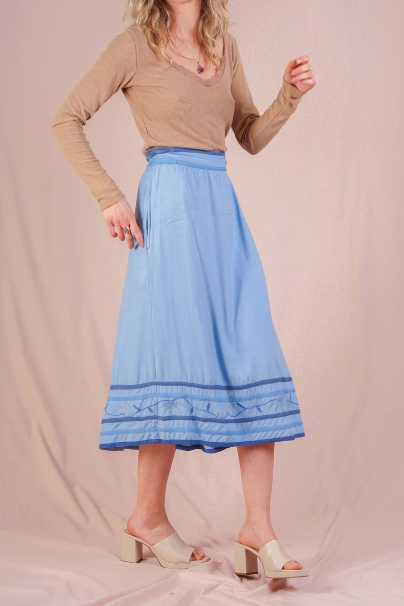 Light Blue Wrap Skirt image 7
