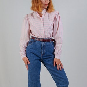 80's Striped Cotton Blouse image 1
