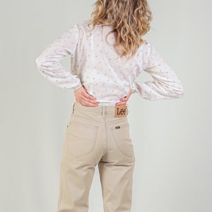 White Blouse with Pastel Florals image 5