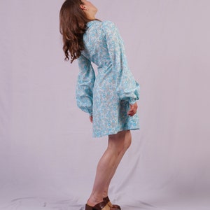70's Vintage Blue Short Dress image 2