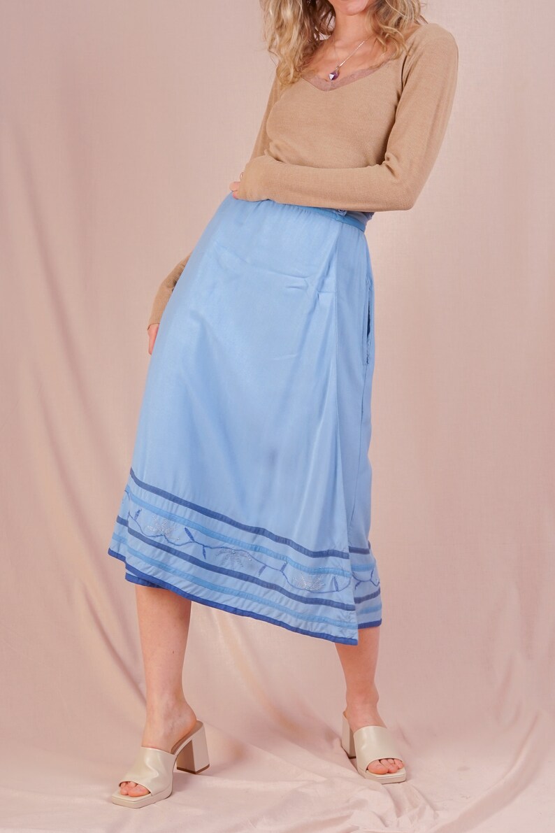 Light Blue Wrap Skirt image 3