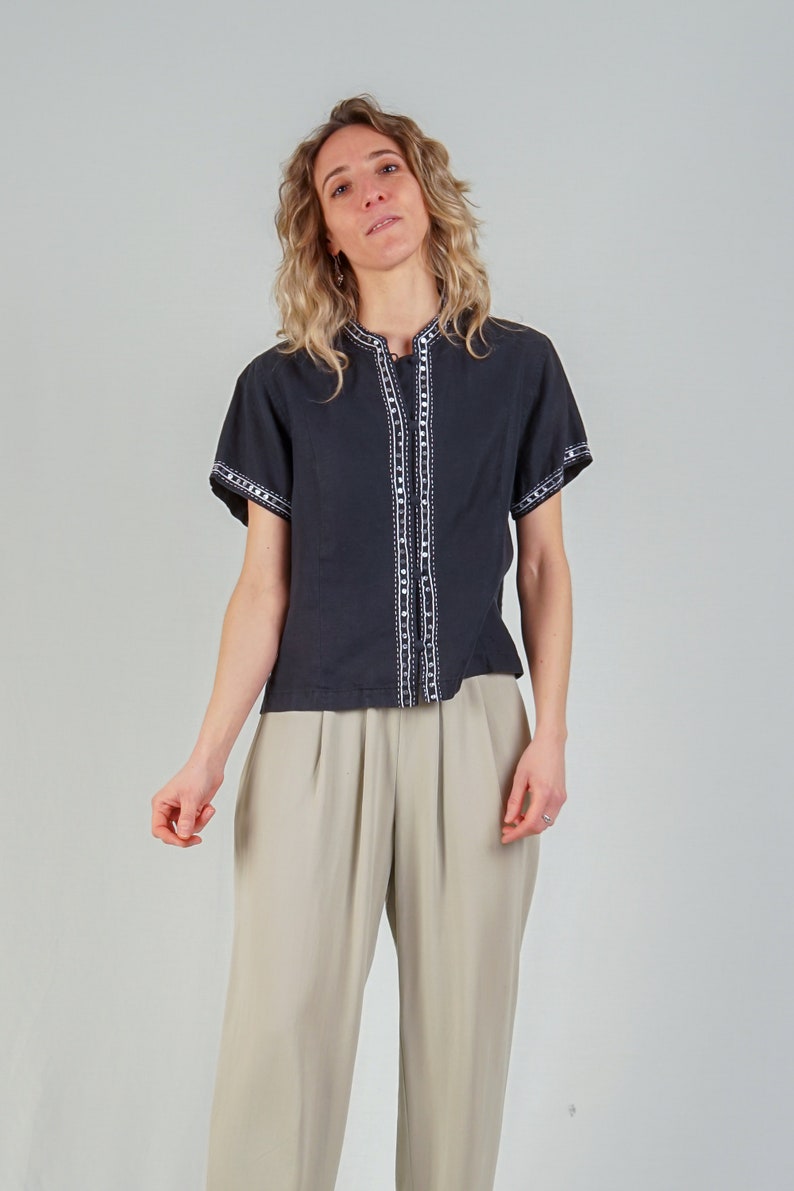 Black Linen Top image 3