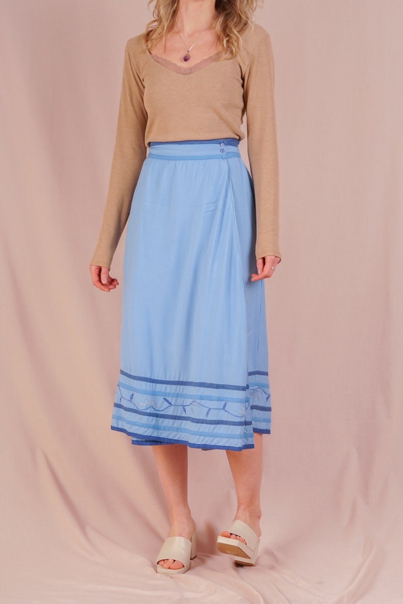 Light Blue Wrap Skirt image 2