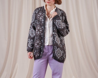 Bruin / Grijs Mohair Vest