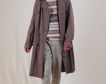 Long Taupe Vintage Trenchcoat for Men