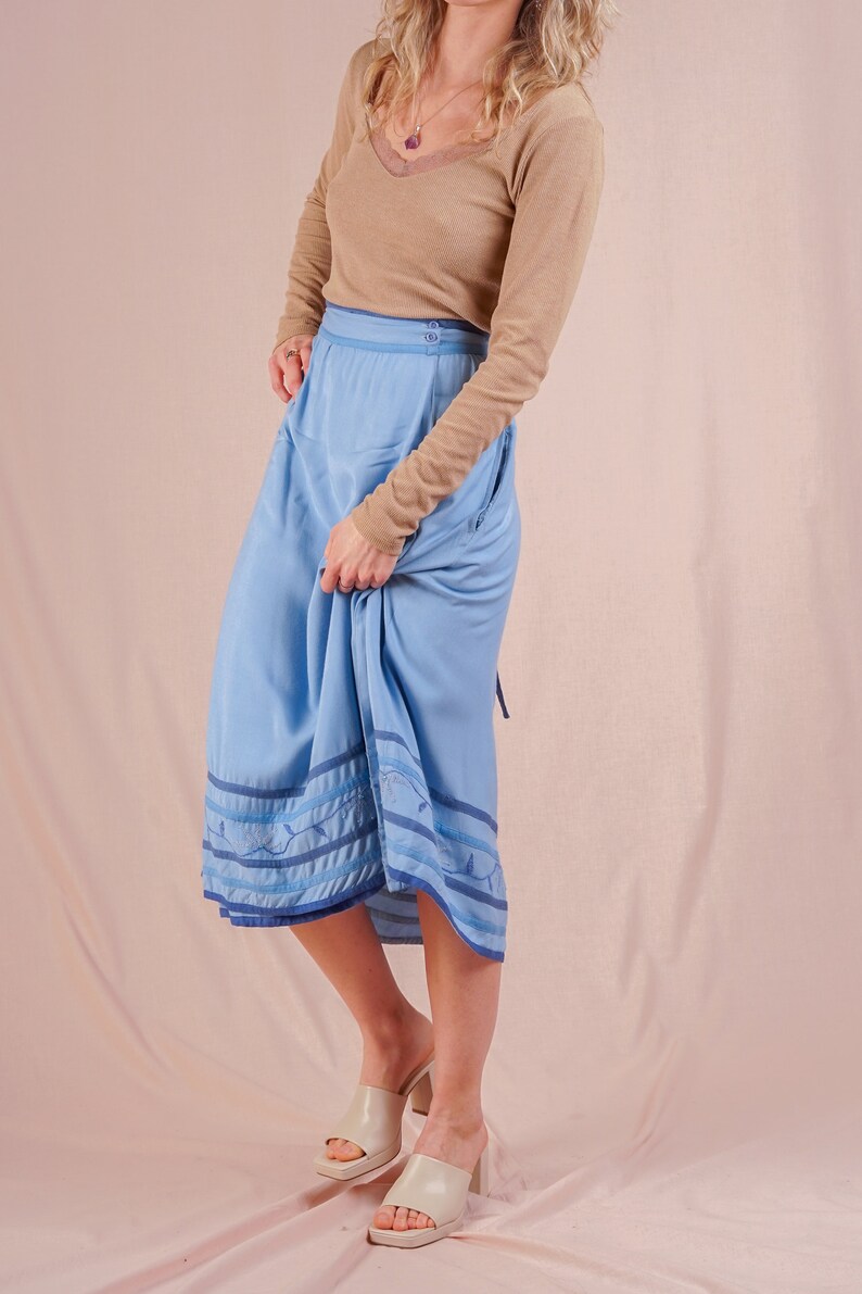 Light Blue Wrap Skirt image 1