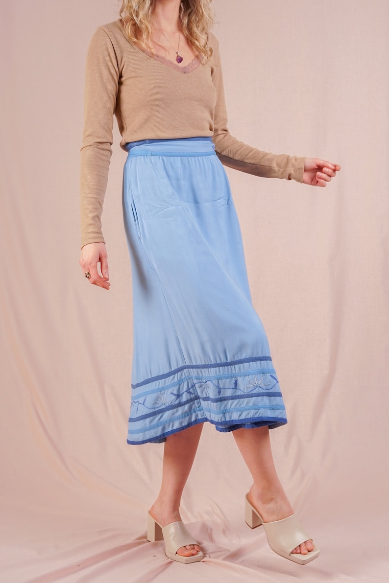 Light Blue Wrap Skirt image 5