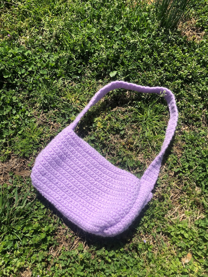 Crochet 90s Bag / Y2k Shoulder Bag Etsy