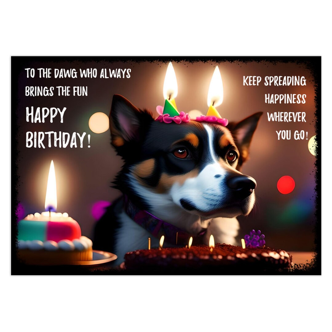 Birthday Card Sweet Cute, Friends Happy Birthday Card, Dog Lovers