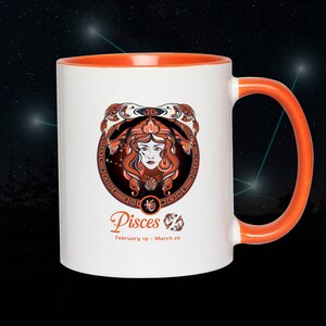 Pisces Zodiac Mug, Zodiac Coffee Mug, Pisces Horoscope Mug, Pisces Mug, Pisces Birthday Gift, 11oz, 15oz Accent Mug, Zodiac Mug For Her