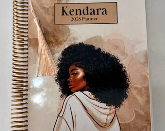 2026 Personalized All-In-One Planner | Black Girl Planner | Jan–Dec Vertical Planner | Budget, Fitness, Debt & Goal Journal