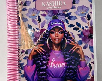 2026 Personalized All-In-One Planner | Black Girl Planner | Jan–Dec Vertical Planner | Budget, Fitness, Debt & Goal Journal