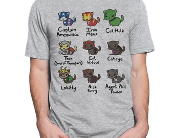 Cat Avengers T-Shirt Mens Funny Thor 