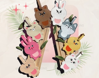 Skzoo Luggage Tags, PU Leather, Stray Kids, Travel Gift, Backpack Accessories