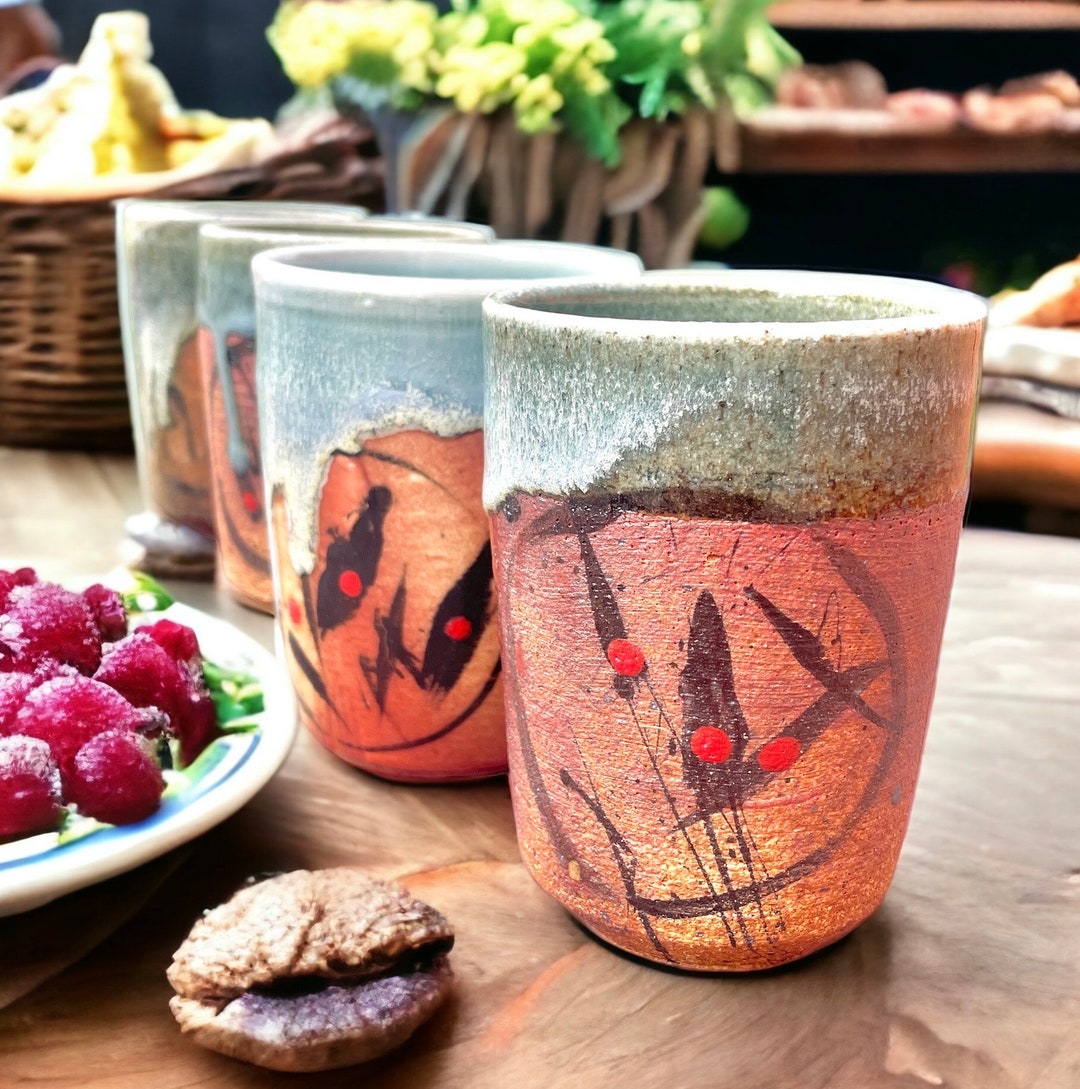 Wood Fired Tea Cup No Handle Handmade Stoneware Coffee Tea Etsy