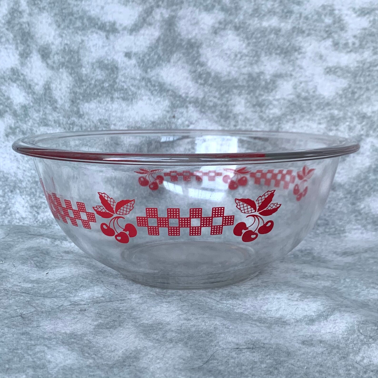 Vintage Pyrex Checkers and Cherries Mixing Bowl Etsy