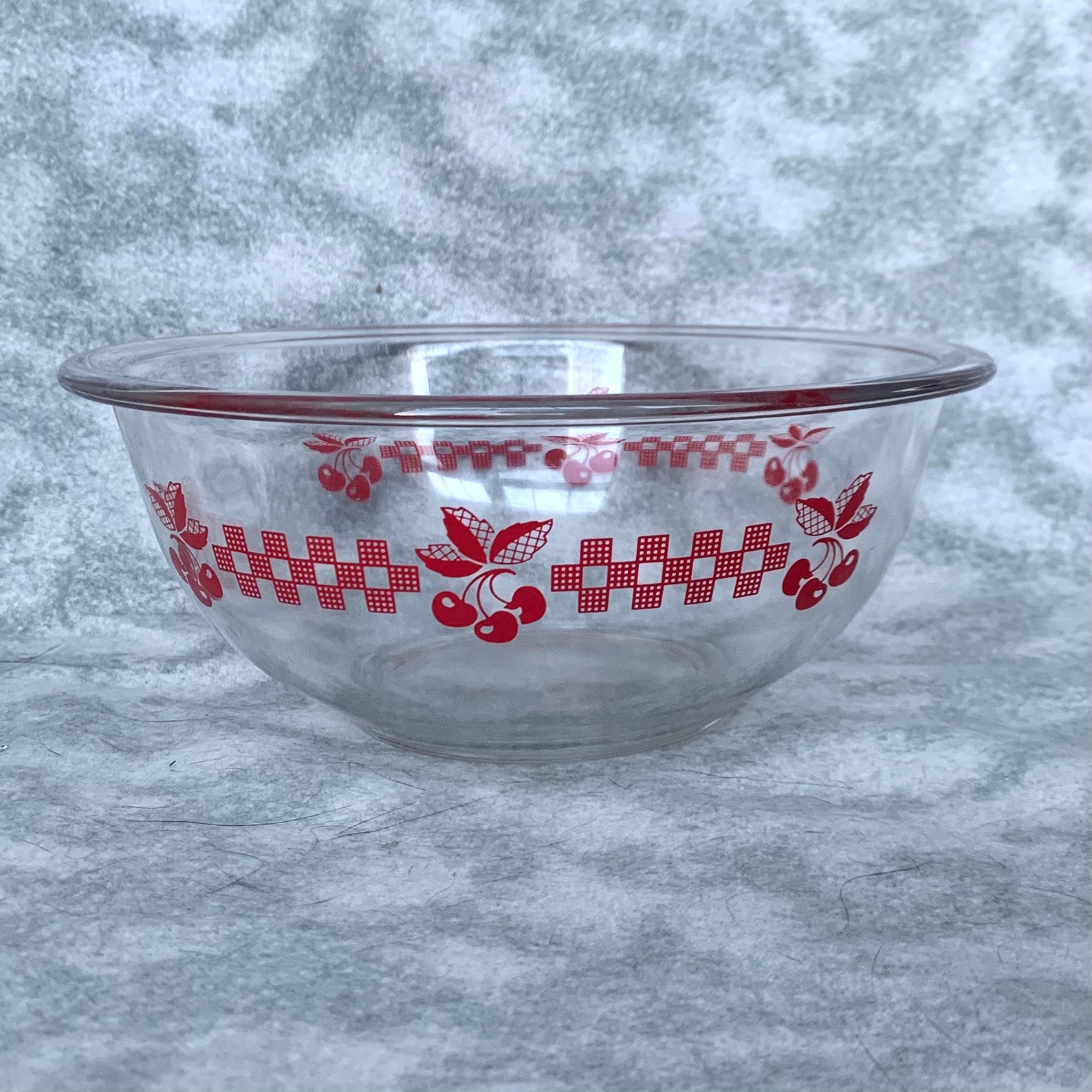 Vintage Pyrex Checkers and Cherries Mixing Bowl Etsy