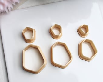 Set polymeerklei uitstekers, afgeronde polygoon polymeerklei uitsteker, klei uitsteker, uitsteker voor polymeerklei oorbellen, gereedschap voor het maken van oorbellen, Fimo gereedschap