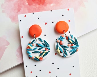 Leaf Earring, Polymer Clay Earrings, Pastel, Spring, Summer, Nature In –  Studio Niani