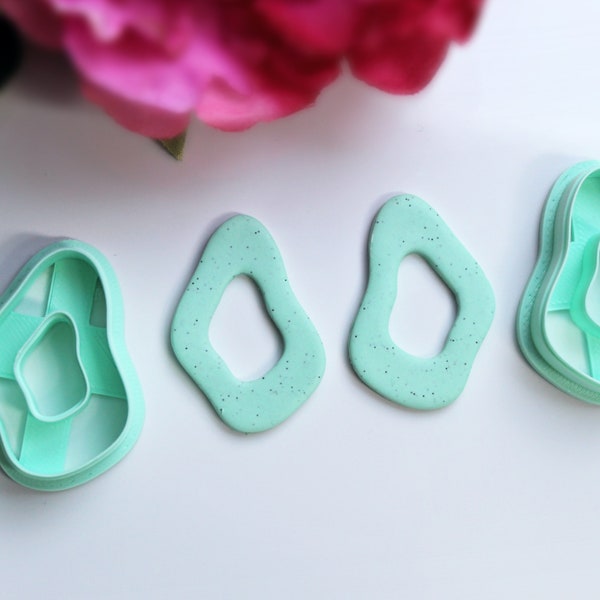 Wiggle Clay Cutter, Polymer Clay Cutter Set, Mirror Clay Cutter, Polymer Clay Cutter, Clay Cutters for Earrings , Cookie Cutter, Fimo Cutter