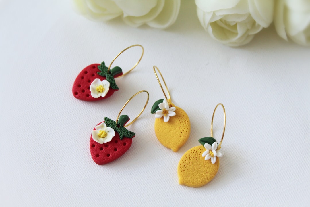Orecchini A Goccia Fatti A Mano A Forma Di Anguria - Miniatura Frutta - Gioielli Originali - Foto 2