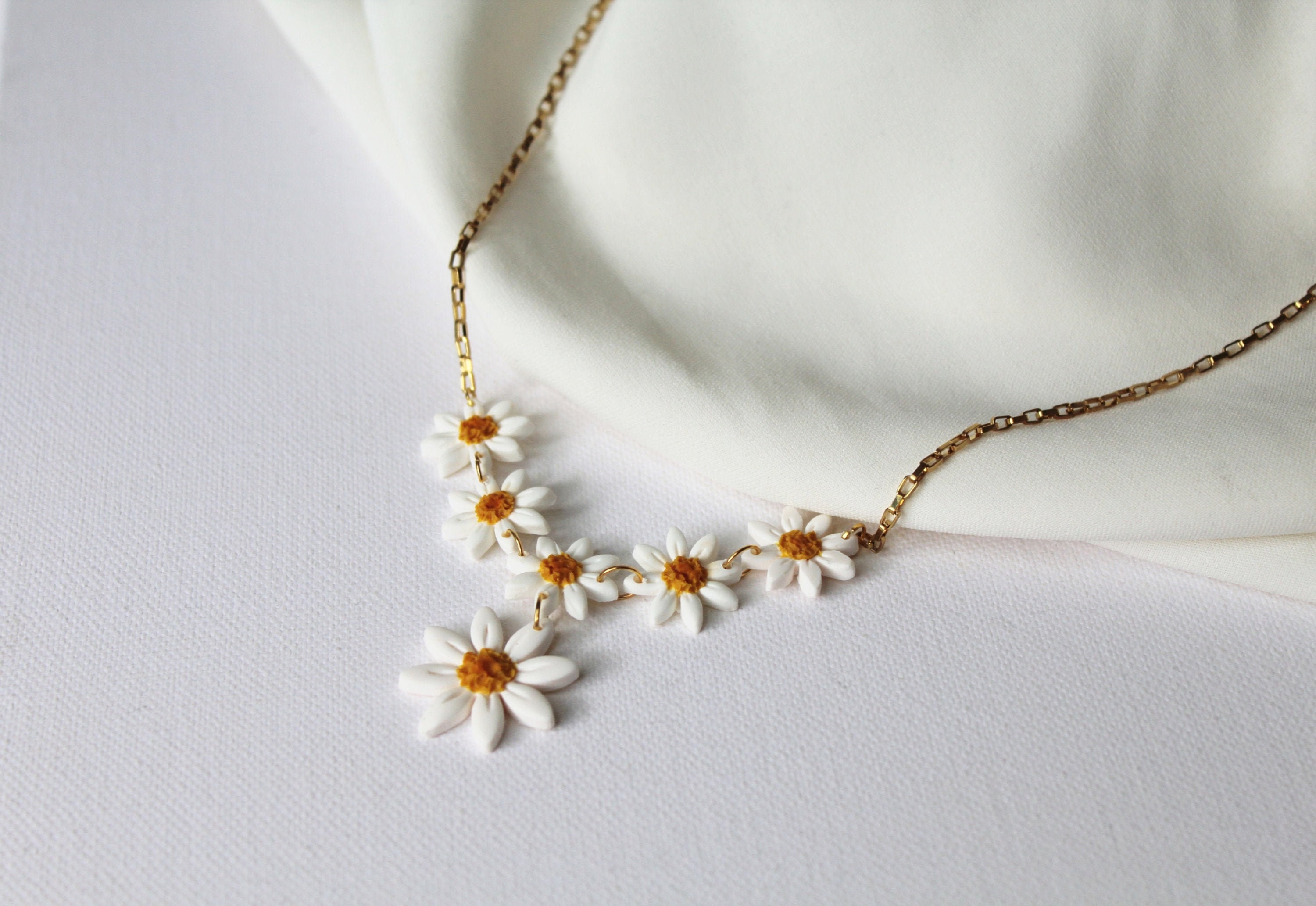 2 Meters Stainless Steel Daisy Flower Beaded Chains for Necklace Jewelry  Making