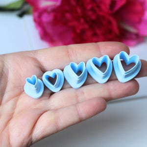 Stud Polymer Clay Cutter, Polymer Clay Cutter Tiny, Polymer Clay Cutter Heart, Valentines Day Polymer Clay Cutter, Organic Heart Clay Cutter