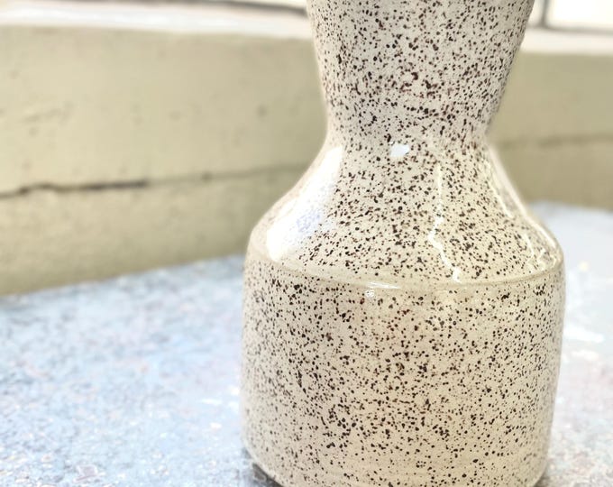 Boho Keramikvase - Handgemachtes gesprenkeltes Steinzeug für erdige, neutrale, rustikale Dekoration
