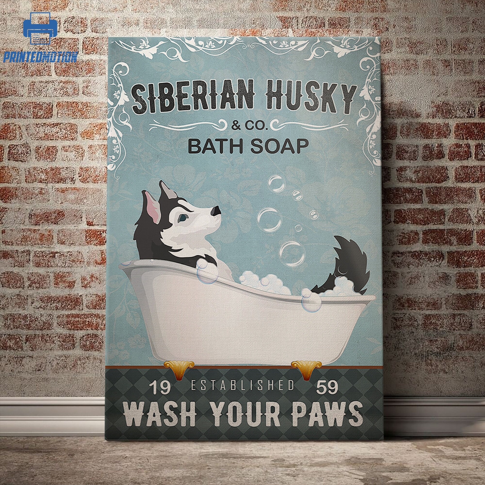 Siberian Husky Bath Soap Canvas Poster Animal Lover Laundry Etsy