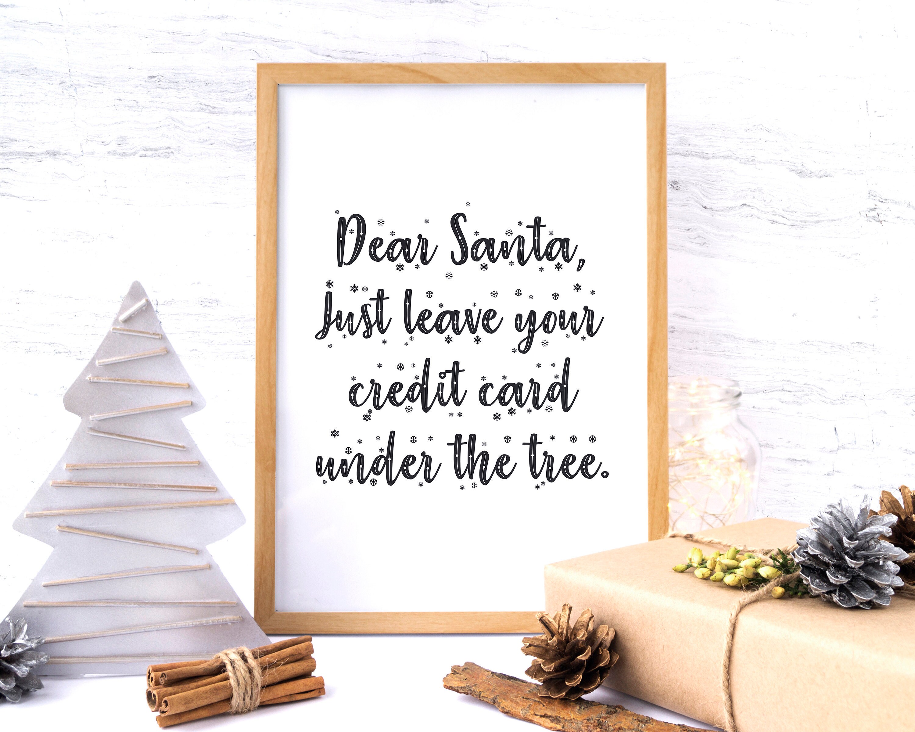 Christmas Quote Dear Santa Claus Printable Wall Art Digital | Etsy