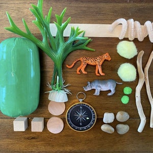 mini safari jungle play dough sensory kit kids