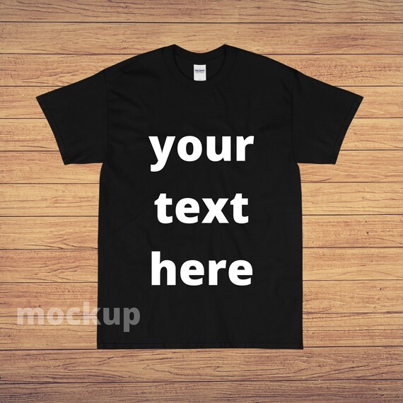 Gildan 2000 Mock up Shirt Wood Background Mock-up Tee Black | Etsy